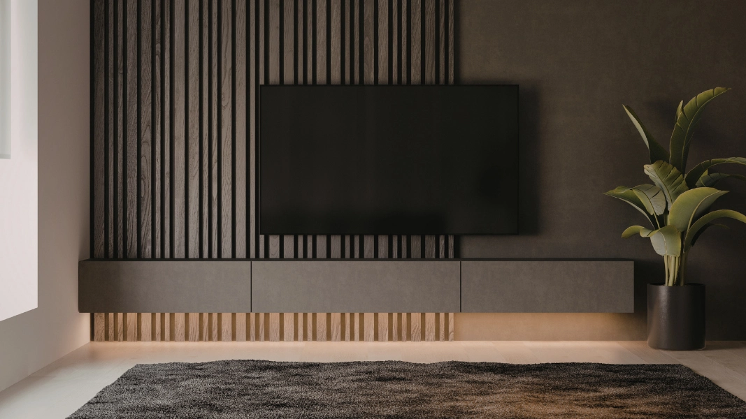TV wall dan storage system untuk living room